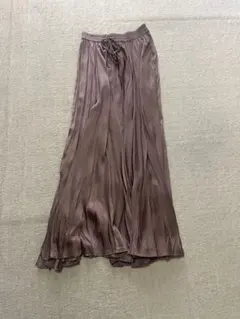 zara ピンクブラウン プリーツロングスカート