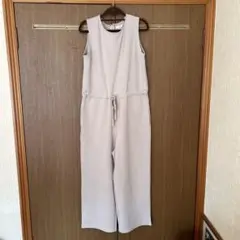 ノースリーブ グレー サロペット