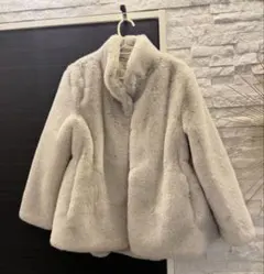 美品　ライトグレー ファーコート Aライン DHOLIC