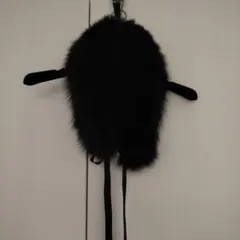 黒ファー マフラー　つけ襟