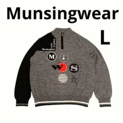 美品 マンシングウェア グランドスラム ハーフジップ パッチワーク ニット