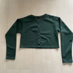 GORGE ダークグリーン クロップドカーディガン　ジャンク品のサムネイル