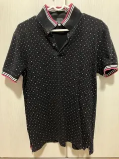 TK MIXPICE ブラックドットポロシャツ M