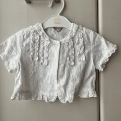 ホワイト フリルカーディガン 90cm