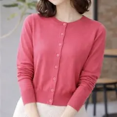 UNIQLO 春色ピンクカーディガン 美人見え・シンプル着回し