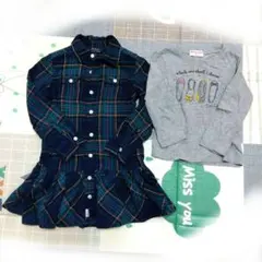 2点まとめPOLORalphLauren 2wayワンピース100 +ロンT90