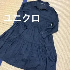 美品UNIQLO ブラック シャツワンピース Sサイズ