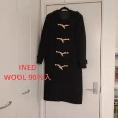 INED　黒 ロングダッフルコート 3