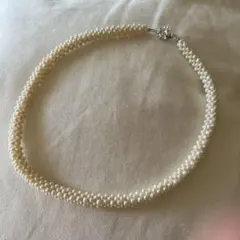 天然ケシパール ドラゴン編み　ネックレス