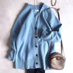 美品▲定価1.7万▲NOLLEY’S カシミヤ混 カーディガン Vネック ウール