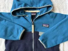 patagonia フリースフーディ2T90cm フルジップ　パーカ　胸ロゴ　o