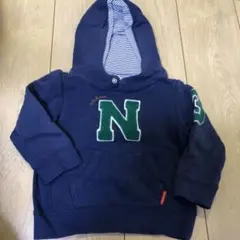 ミキハウス フード付きトレーナー 90 ネイビー