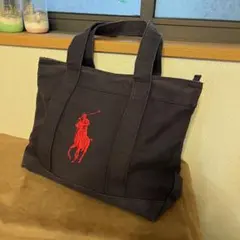 POLO Ralph Lauren ネイビー トートバッグ ポロ馬刺繍