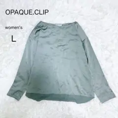 【OPAQUE.CLIP】トップス カットソー とろみ素材L光沢 ゆったり 長袖