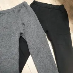 ユニクロ UNIQLO 90サイズ グレーと黒のパンツ 2枚セット 裏起毛