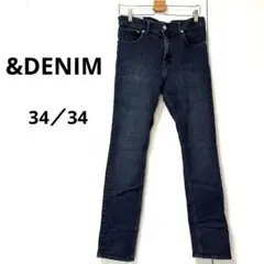 &DENIM スリムフィット デニム 34/34 ダークブルー