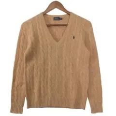 【人気】POLO ポロラルフローレン ケーブルニット Vネック カシミヤ混 S