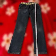 ダークブルー ストレートレッグ デニムパンツ130cm