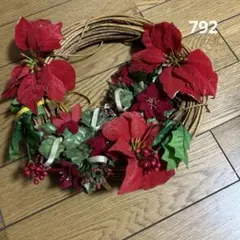 赤いポインセチアのリース