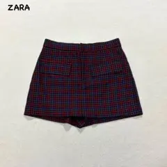 t2899 【ザラ】　ミニスコート　ショートパンツ　チェック柄　ツイード風　Sのサムネイル