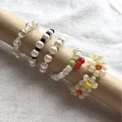 ビーズリング5点セット　韓国