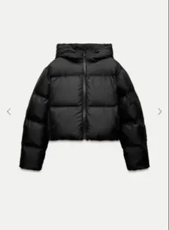 ZARA ショートダウン　ブラック　M