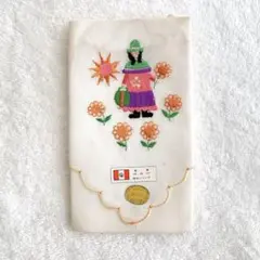 MEIKA 民族刺繍ハンカチ 大判31cm 綿100 花柄 ペルー風　平成レトロ