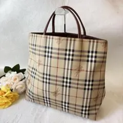 極美品✨Burberry バーバリー　ノバチェック　トートバッグ　レザー　PVCのサムネイル