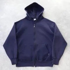 USA製 90s Russell ラッセル フルジップ パーカー ネイビー