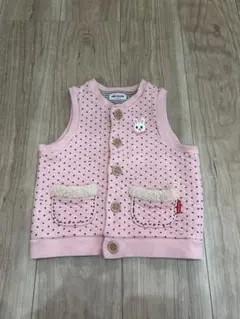 ミキハウス　コットン　ベスト　うさこ　ピンク
