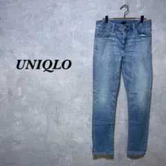 UNIQLO デニム スリムフィット しわ加工 32インチ ブルー 3490