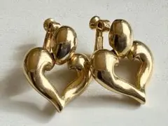 年代物 ゴールドカラー オープンハート前後にゆれるvintageイヤリング
