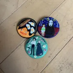 スタジオジブリ 刺繍ピンバッジ 3個セット
