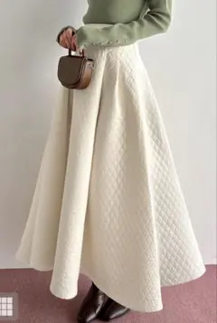 GRL　ダイヤルキルティングフレアスカート　ta082