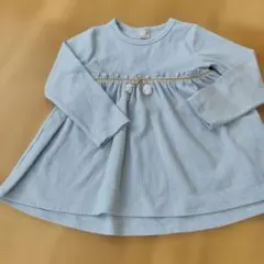 水色リブ編み　長袖　プティマイン　110