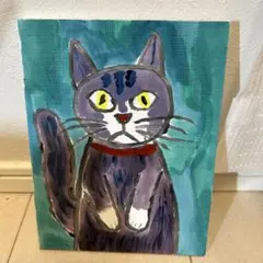 真っ赤な首輪を付けたねこ