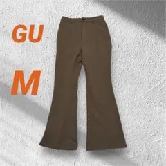 【美品】GU ブラウン フレアパンツ スラックス ウエストゴム　きれいめ