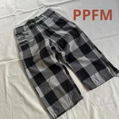 【PPFM】ブロックチェック　コットン　ハーフパンツ　レディースでも