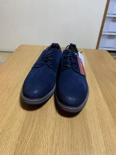 ネイビー スエード レースアップシューズ