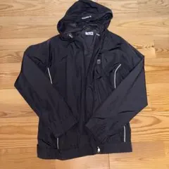 K-SWISS フード付き ブラックナイロンジャケット