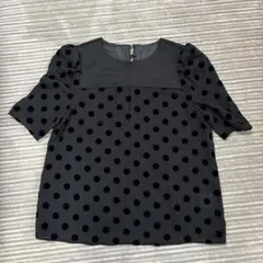 ☆JILL STUART 黒ドット柄 半袖ブラウス Mのサムネイル