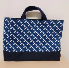幾何学柄　レッスンバッグ　ハンドメイド