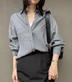 Emma Taylor シルエット変更可能 デニムシャツ グレーのサムネイル