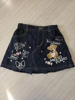 メゾピアノ　くま　デニムスカート　120(100.110)