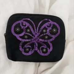 ANNA SUI 蝶の刺繍ポーチ