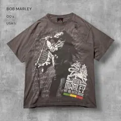 2979激渋古着00s USA製ZIONボブマーリーTシャツ好デザインレゲエ茶Lのサムネイル