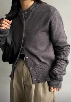 シンゾーン　ロングリブカーディガン グレー