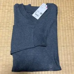 ユニクロ　ソフトタッチクルーネックT 長袖　メンズ　Mサイズ ダークグレー