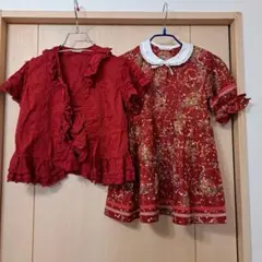 ベビーピンクハウス苺花柄ワンピース