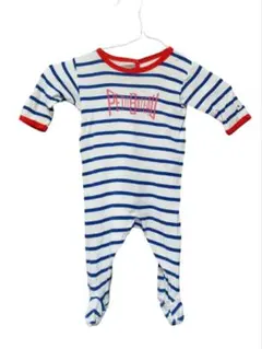 PETITBATEAU　ロンパース　ボーダー　ホワイト　３ｍ/60cm